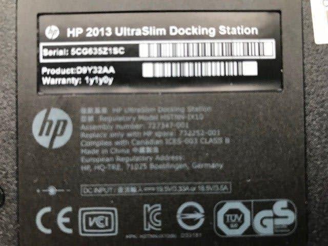 Hp Ultra Slim Dock 2013 D9Y32AA Docking Station, Computers en Software, Dockingstations, Hp, Ophalen of Verzenden, Zo goed als nieuw