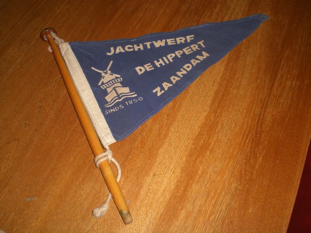 oud jacht vlaggetje  jachtwerf  De hippert zaandam, Ophalen of Verzenden, Gebruikt