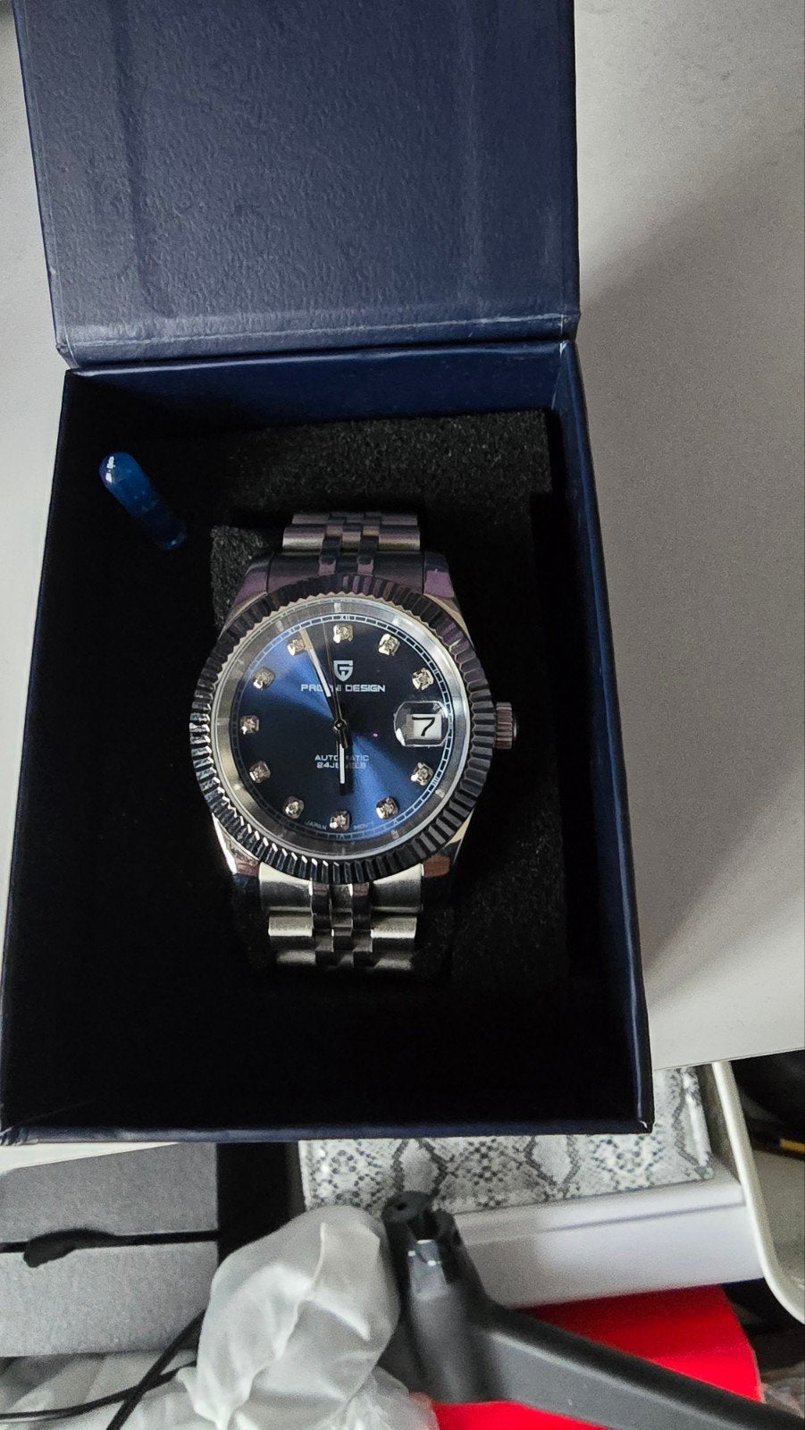 Pagani Design Herenhorloge - Automatisch, Blauwe Wijzerplaat, Overige merken, Staal, Staal, Polshorloge