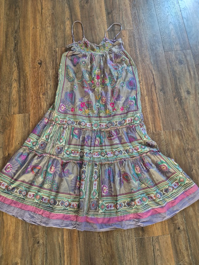Geborduurde maxi jurk maat M, Kleding | Dames, Maat 38/40 (M), Meerkleurig, Ophalen of Verzenden, Onder de knie