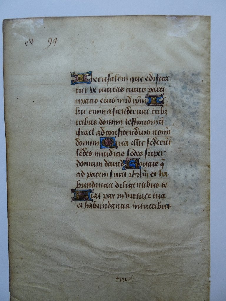 Getijdenboek perkamentfijne blad, bloemranken Frankrijk 1440, Antiek en Kunst, Verzenden