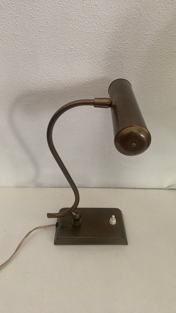 Vintage bronzen bureaulamp / pianolamp, Ophalen of Verzenden