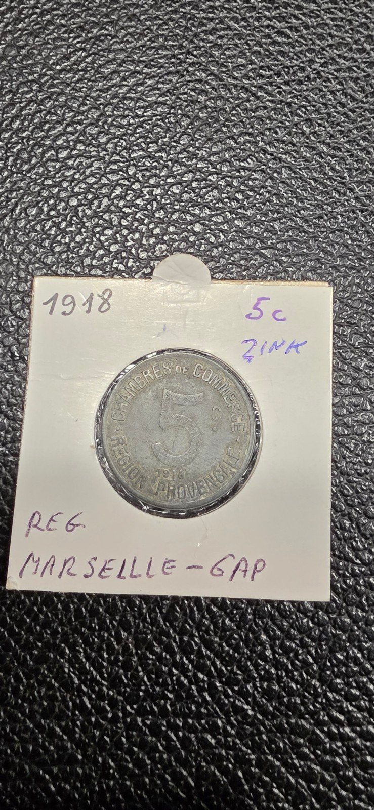 Frans noodgeld 5 centimes 1918 regio Marseille-Gap, Ophalen of Verzenden, België