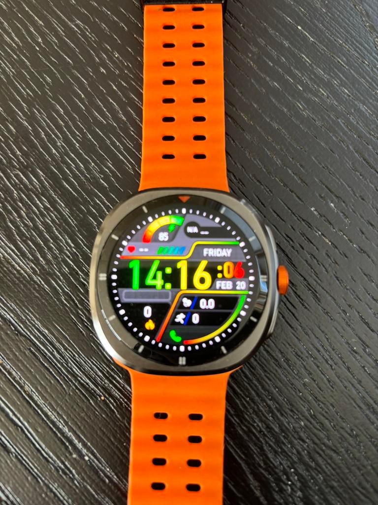 Smartwatch oled, Sieraden, Tassen en Uiterlijk, Smartwatches, Ophalen, Zo goed als nieuw, Zwart, Android