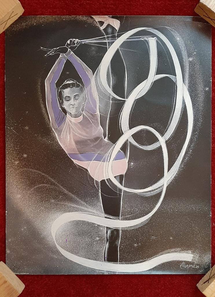 poster Ritmische Gymnastiek, RSG, met lint, zgan!, Sport en Fitness, Kleiner dan kindermaat 122, Ophalen of Verzenden, Zo goed als nieuw