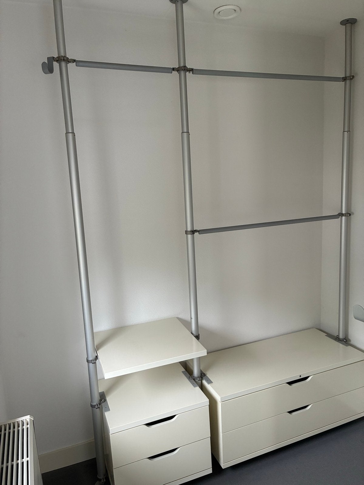 IKEA Kledingkast/rek met staanders en lades (2 stuks), Ophalen, Gebruikt, 100 tot 150 cm, 200 cm of meer