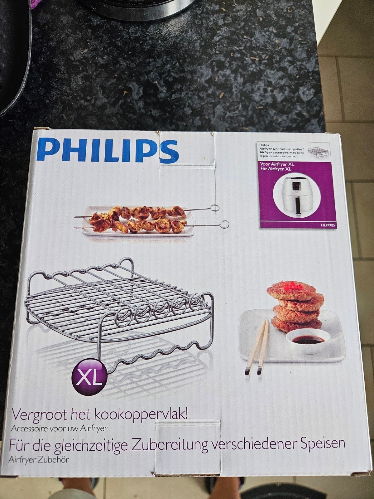 Philips Airfryer Grillrooster met Spiezen HD9905 XL, Ophalen of Verzenden, Gebruikt