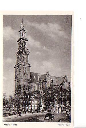 Ansichtkaart 	Amsterdam	Westertoren, Verzenden, 1940 tot 1960, Ongelopen, Noord-Holland