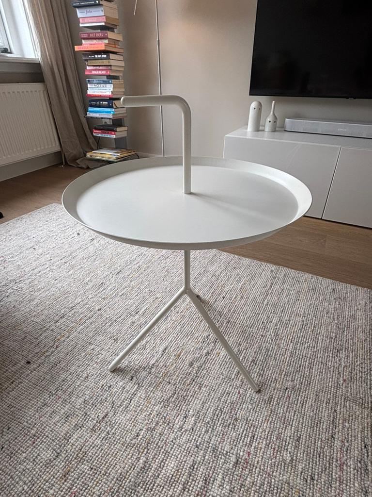 Hay bijzettafel DML XL wit, Huis en Inrichting, Tafels | Bijzettafels, Ophalen, Minder dan 55 cm, Metaal of Aluminium, Rond