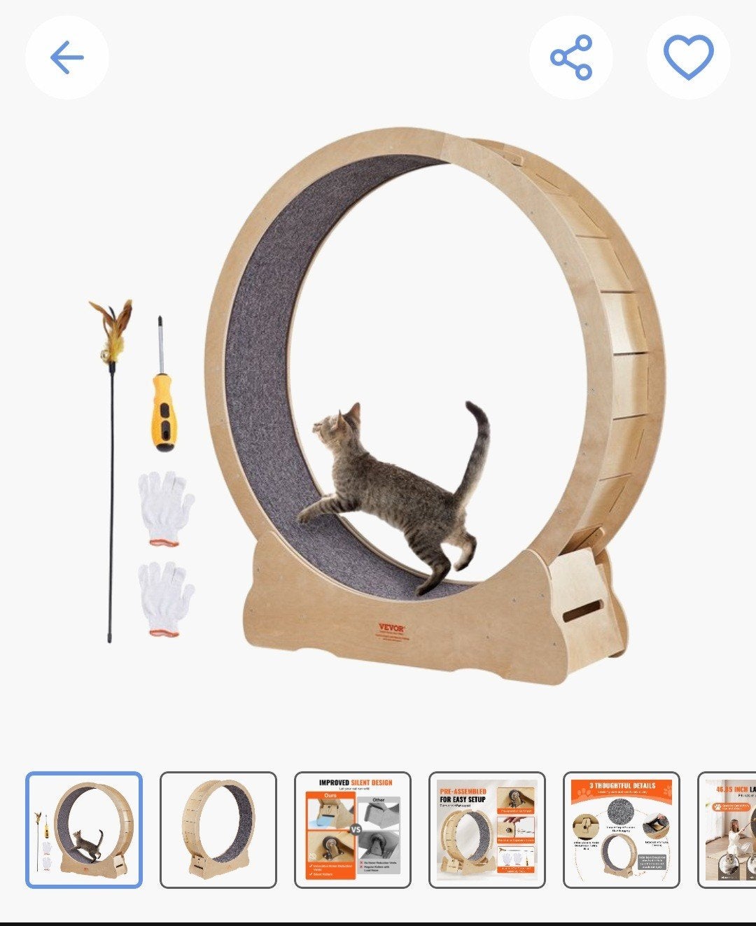 Vevor kattenloopwiel 1320X340X1415MM NIEUW in doos, Meerdere dieren