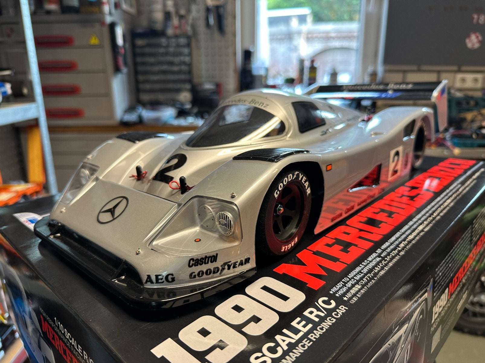 Tamiya Mercedes C11 rc 1/10 nieuw gebouwd en zeer netjes, Hobby en Vrije tijd, Ophalen of Verzenden, Zo goed als nieuw