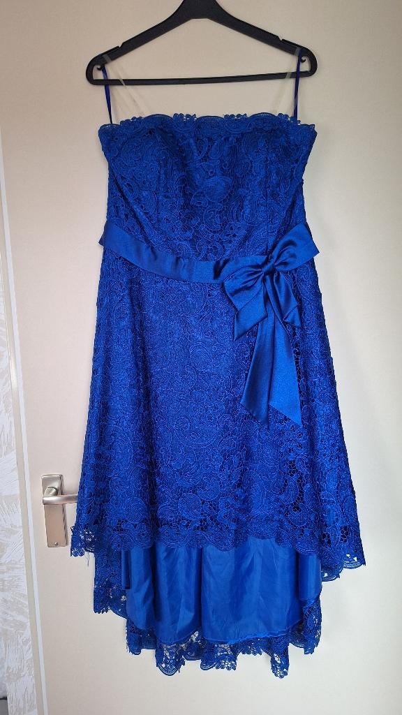 Feest jurk, Ophalen, Galajurk, Blauw, Maat 46/48 (XL) of groter