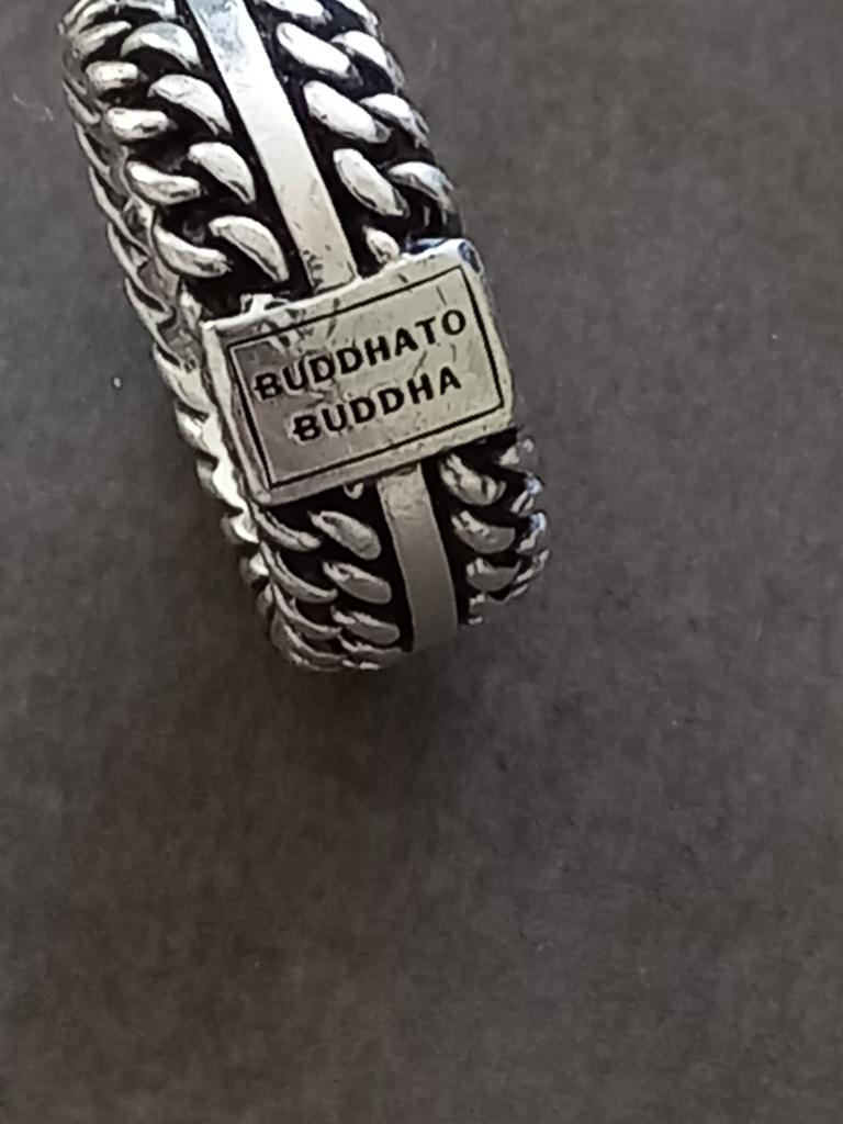 Mooie buddha to Buddha ring.925 zilver , maat 17, Sieraden, Tassen en Uiterlijk, Ophalen of Verzenden, Zo goed als nieuw, 17 tot 18