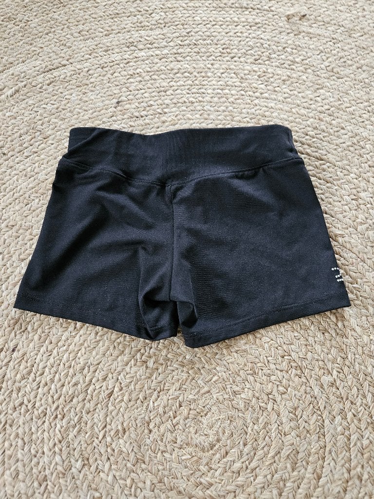 Turnbroekje met diamantjes van decathlon, 7/8 jaar, Zo goed als nieuw, Turnbroekje, Zwart, Kindermaat 122 t/m 140