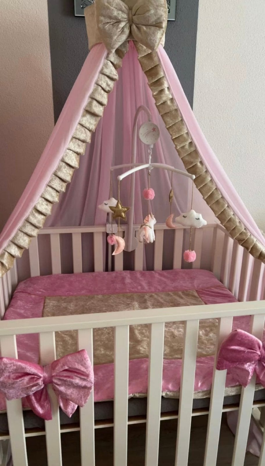 Goud roze Hand gemaakte box bekleding & met box erby!!, Kinderen en Baby's, Boxen, Ophalen, Zo goed als nieuw, Boxkleed