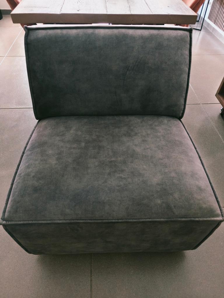 Pronto Baricci fauteuil olijf/grijs, Huis en Inrichting, Stoelen, Ophalen, Zo goed als nieuw, Eén, Modern