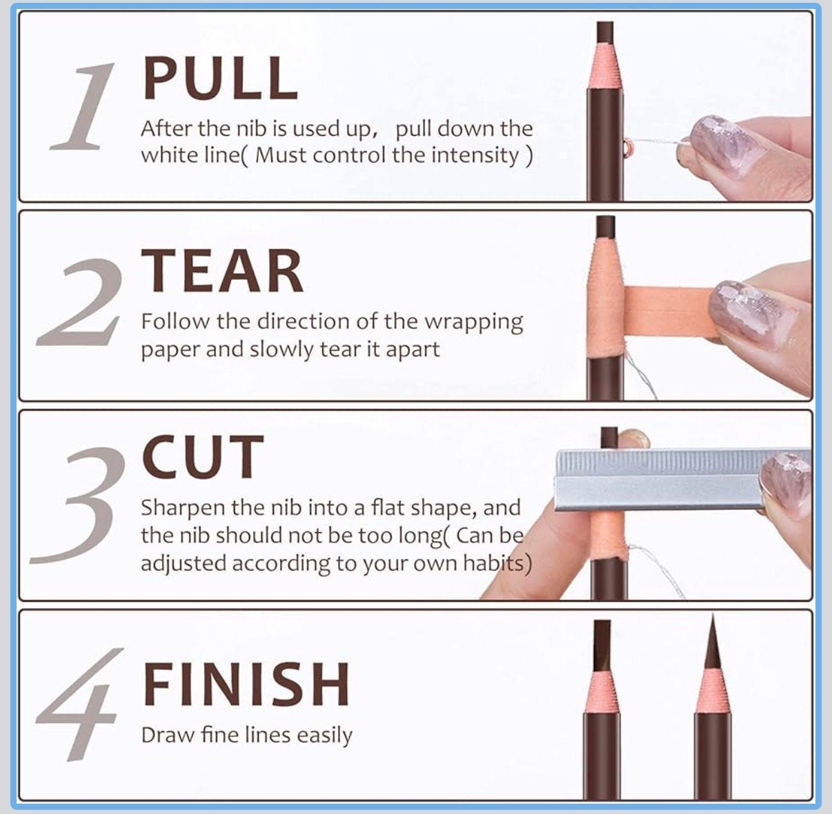 Microblading waterproof Wenkbrauwpotlood - Bruin - 2 stuks, Ogen, Bruin, Nieuw, Ophalen of Verzenden
