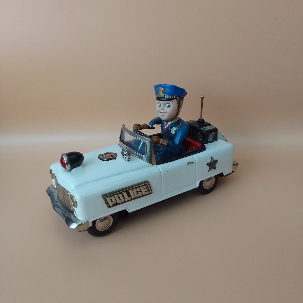 Vintage NOMURA Tin Mystery Police Car, Antiek en Kunst, Ophalen of Verzenden
