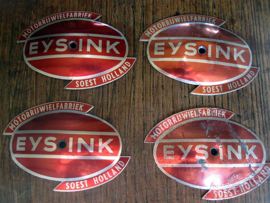 2 STEL EYSINK TANK EMBLEMEN ..ORIGINEEL, Fietsen en Brommers, Ophalen, Gebruikt, Tank, Overige merken