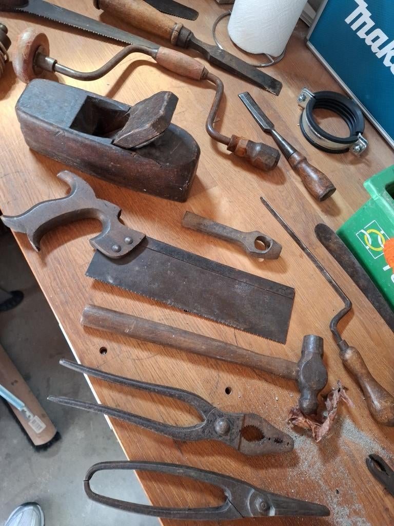 Vintage Gereedschapscollectie in Houten Kist, Ophalen of Verzenden