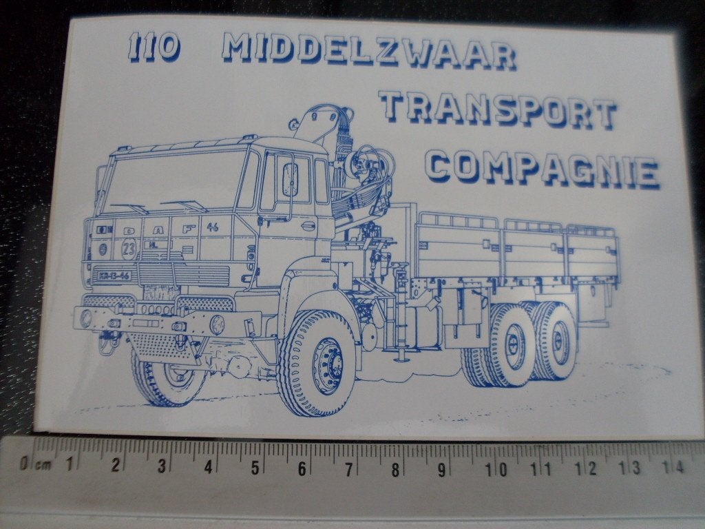 sticker 110 middelzwaar transport compagnie daf46 truck, Verzenden, Zo goed als nieuw, Bedrijf of Vereniging