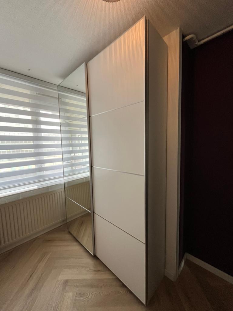 Nette Ikea Pax Kledingkast met Schuifdeuren, Overige materialen, 100 tot 150 cm, 200 cm of meer, Zo goed als nieuw