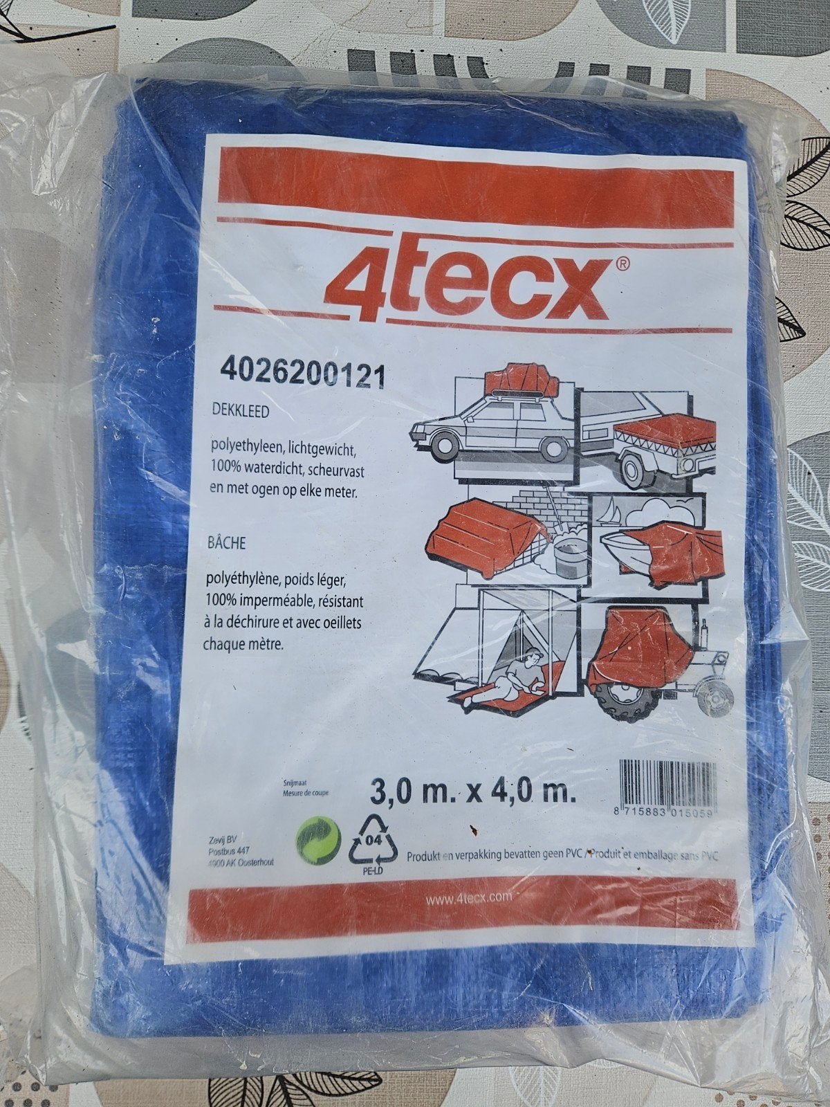 Nieuw 4tecx Dekzeil 3x4m - Waterdicht & Scheurvast, Ophalen of Verzenden, Nieuw