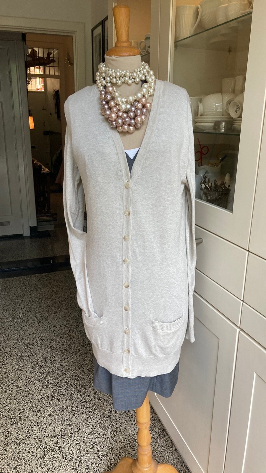 PAUW lang zandkleurig vest, katoen/ cashmere mt 1 perf staat, Kleding | Dames, Truien en Vesten, Ophalen of Verzenden, Zo goed als nieuw