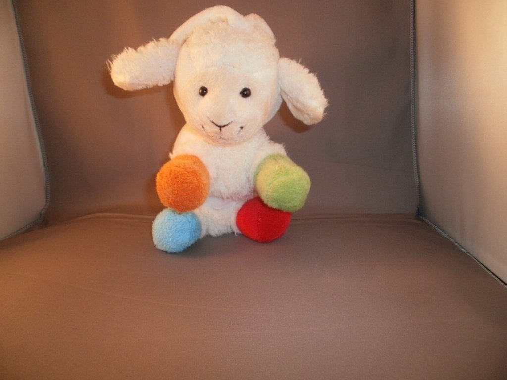 happy horse schaap wit gekleurde poten rammel/piep/korrels, Overige karakters, Ophalen of Verzenden, Zo goed als nieuw, Middelgroot (20 tot 80 cm)
