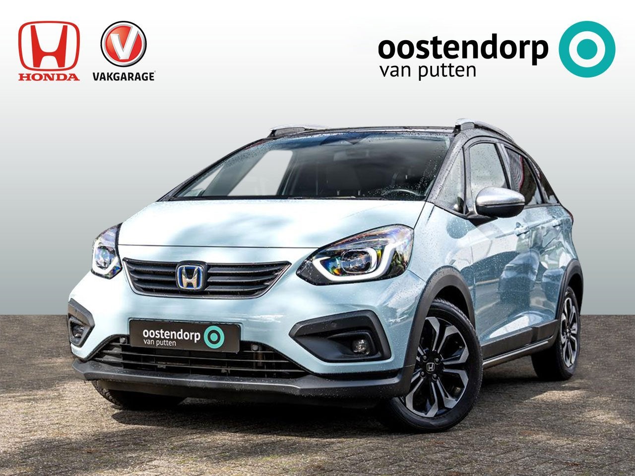 Honda Jazz 1.5 Full Hybrid Crosstar Automaat | Bi-Tone Surf, Auto's, Automaat, Dealer onderhouden, 4 cilinders, Blauw