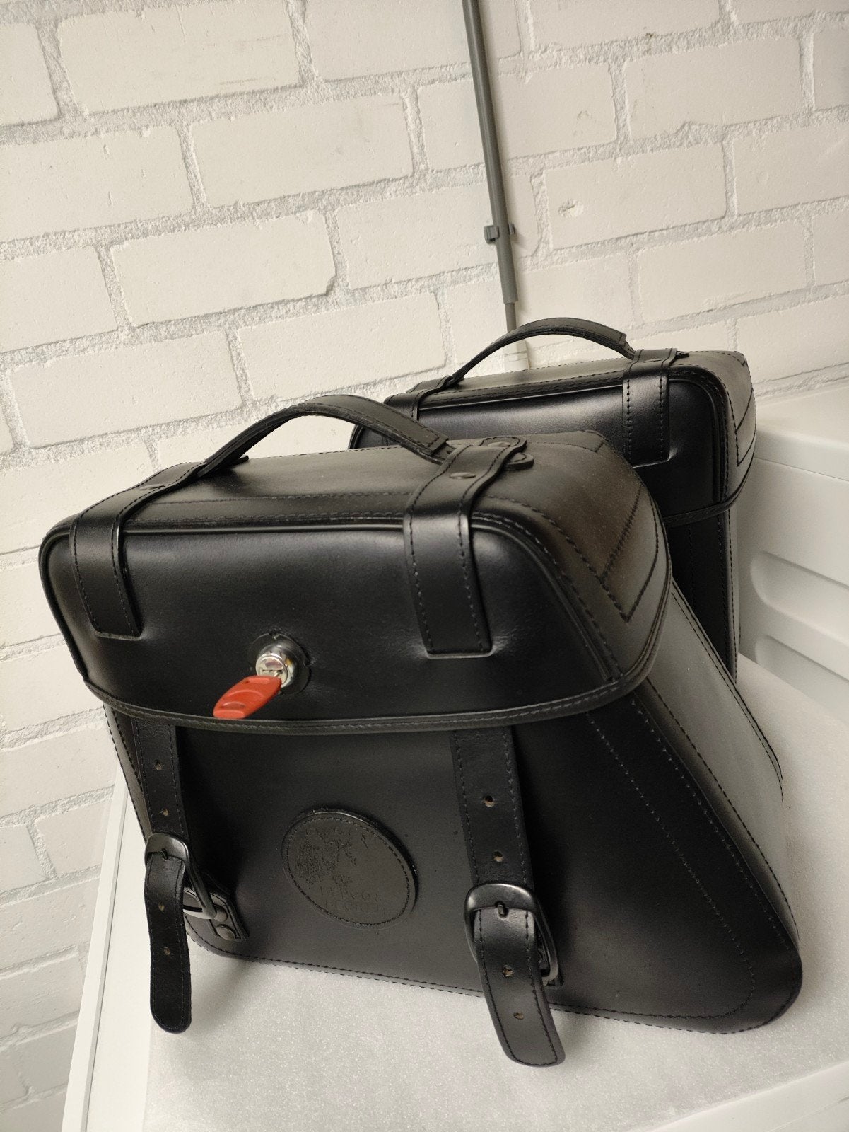 Hepco & Becker rugged Leather bag set cutout, Ophalen of Verzenden, Gebruikt