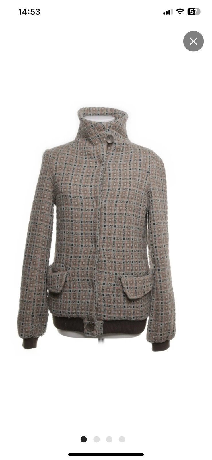 Stijlvol wollen jasje met ruitpatroon (tussenjas), Kleding | Dames, Jassen | Winter, Ophalen of Verzenden, Zo goed als nieuw, Maat 38/40 (M)