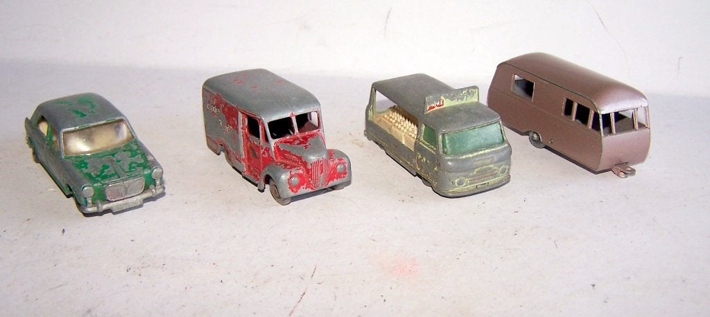 3 vintage zeer kleine jaren '50 Lesney modellen., Ophalen of Verzenden, Gebruikt, Overige typen, Lesney