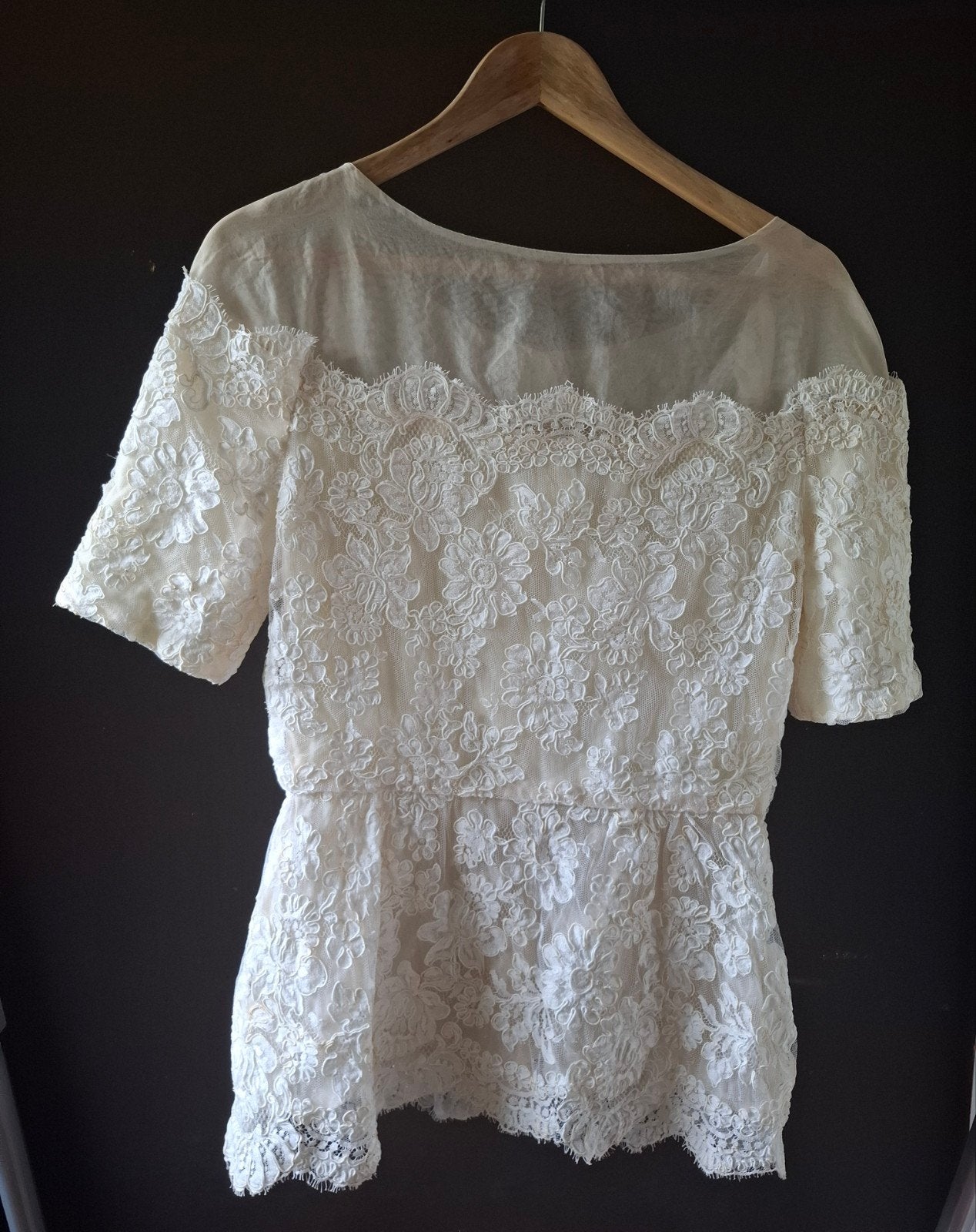 Vintage Watters & Watters Silk Bridal Top - Off-White Lace -, Maat 38/40 (M), Wit, Ophalen of Verzenden, Zo goed als nieuw