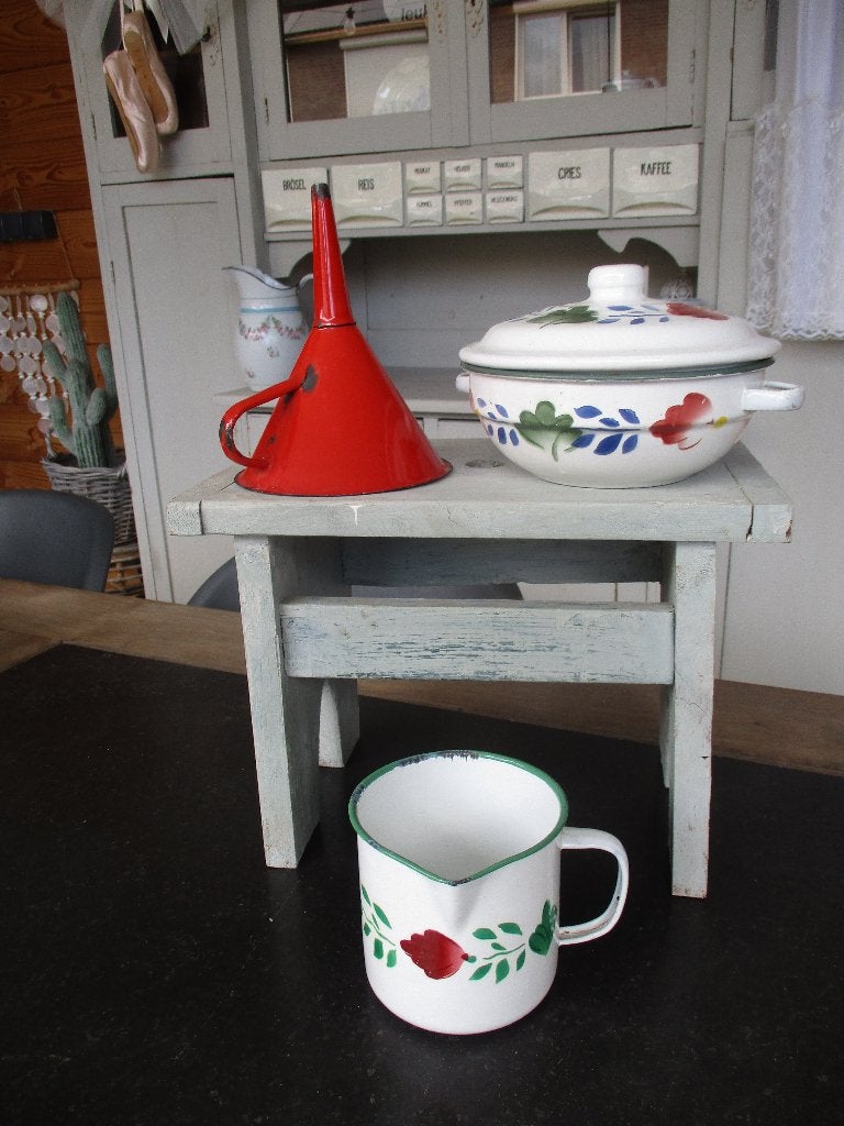 emaille rode brocante trechter, Antiek en Kunst, Ophalen of Verzenden