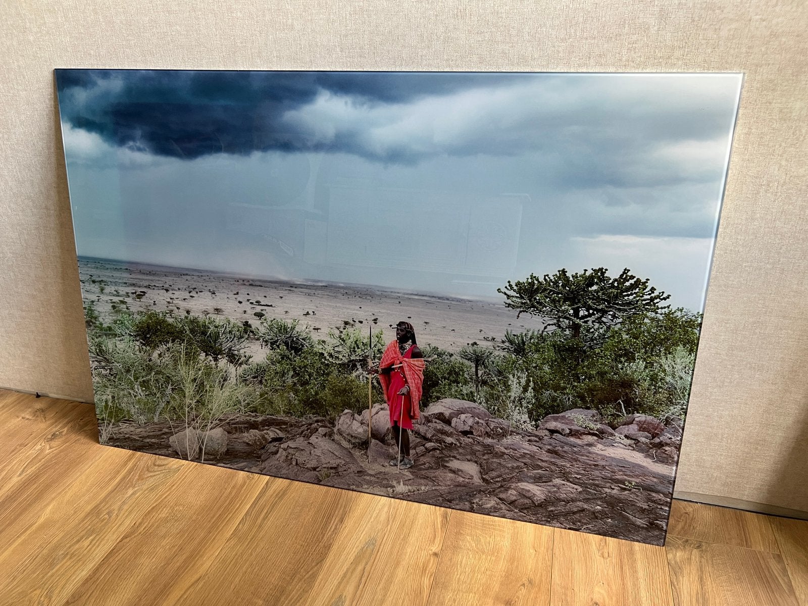 Prachtig acrylglas schilderij - 120x80 cm - Afrikaanse sfeer, Huis en Inrichting, Woonaccessoires | Schilderijen, Tekeningen en Foto's