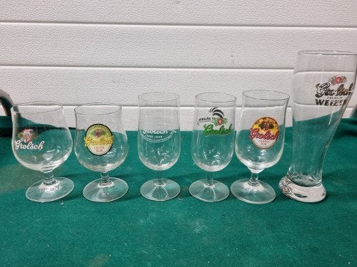 - grolsch glazen verschillende, Ophalen of Verzenden, 'T Olde Gre-j, Info@toldegrej.nl, Endepoelstraat 20f Didam