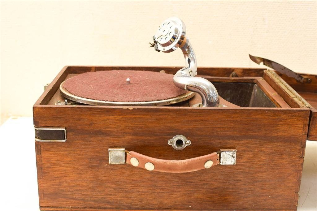 Vintage Platenspeler in houten koffer 51027, Ophalen of Verzenden, Gebruikt, Thorens