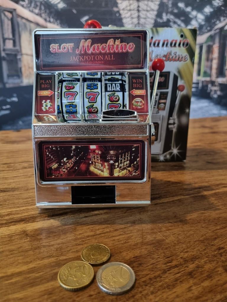 Mini Slot Machine Spaarpot - Nieuw in doos, Verzamelen, Euro, Ophalen of Verzenden, Nieuw