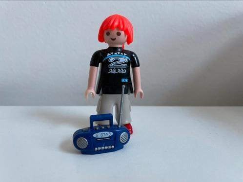 Playmobil figuur met rode haren en radio, Losse onderdelen, Ophalen of Verzenden, Zo goed als nieuw, Figuren