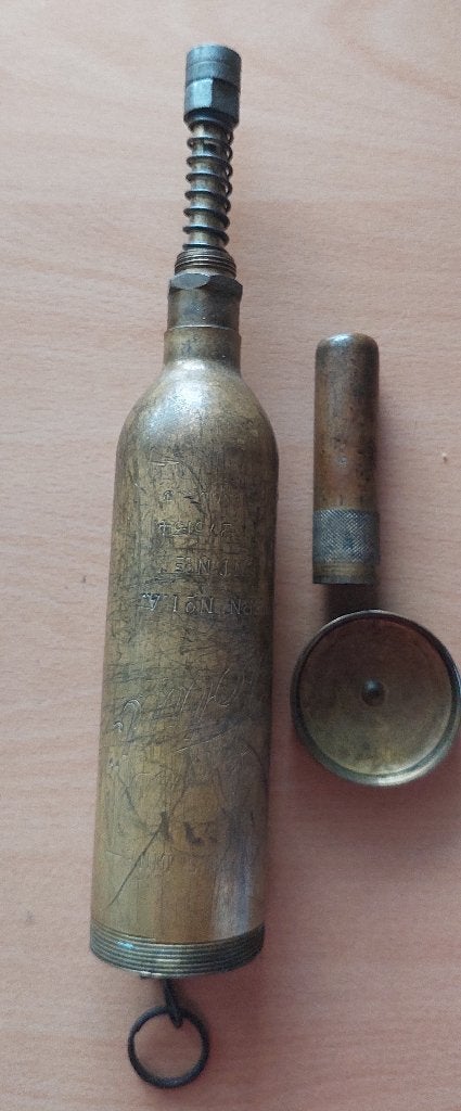 Vintage messing Vetspuit, Ophalen of Verzenden