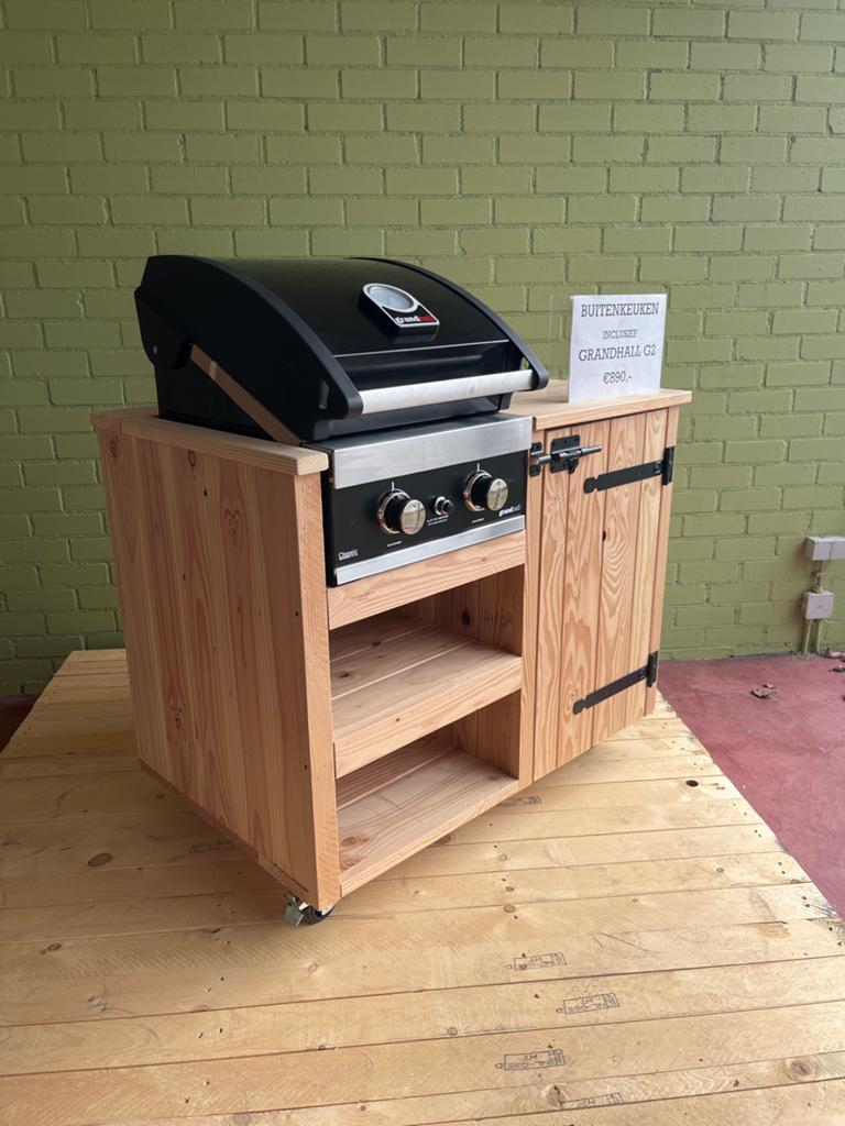 Grandhall buitenkeuken inclusief gasbarbecue, Ophalen of Verzenden, Gebruikt, Gas, Vrijstaand