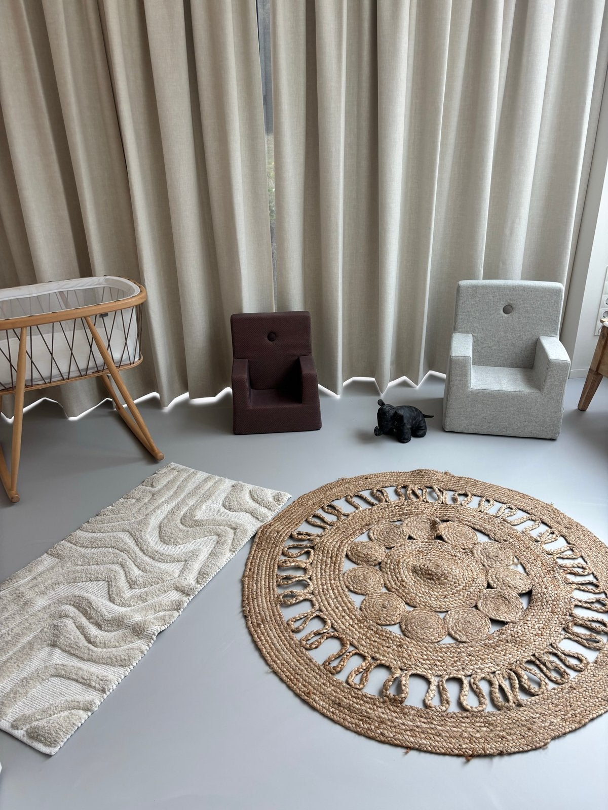Super gezellig jute boho kleed kinderkamer 130 cm doorsnede, Ophalen