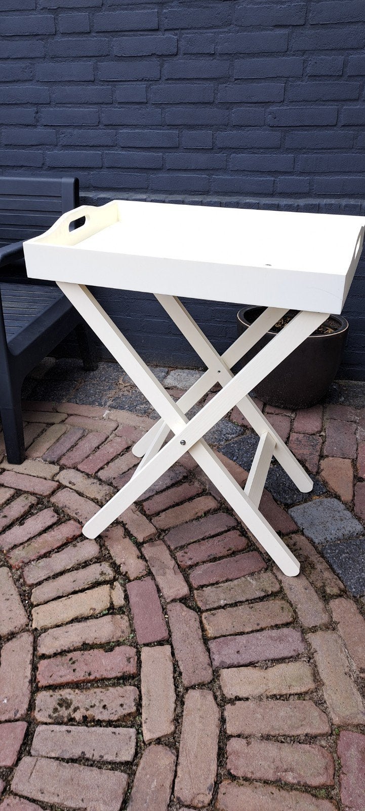 Wit dienblad met inklapbare standaard, Ophalen of Verzenden