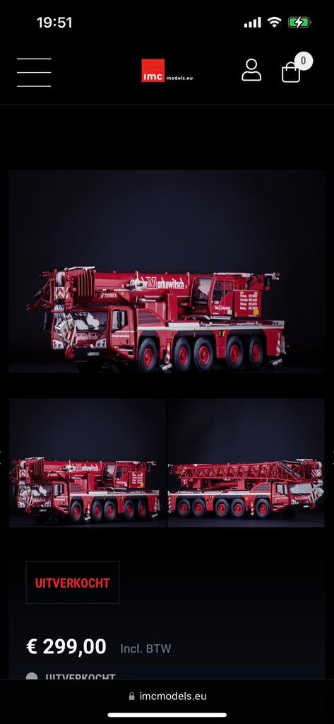 Imc 1:50 Markewitsch Geen Tekno/Wsi, Hobby en Vrije tijd, Modelauto's | 1:50, Ophalen of Verzenden, Nieuw, Hijskraan, Tractor of Landbouw