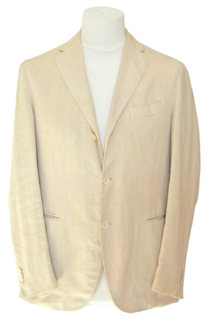 Boglioli linnen kostuum, pak, suit, vintage kaki, Mt. 50 / M, Overige kleuren, Boglioli, Zo goed als nieuw, Verzenden