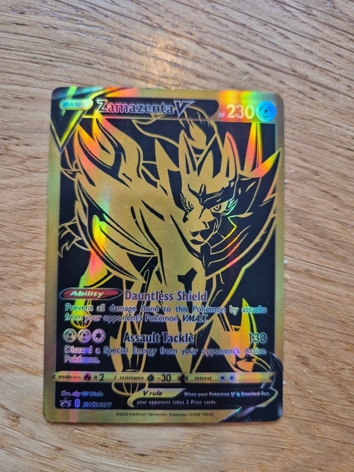 Zamazenta V (SWSH077) Pokémonkaart - Gold Secret Rare, Ophalen of Verzenden