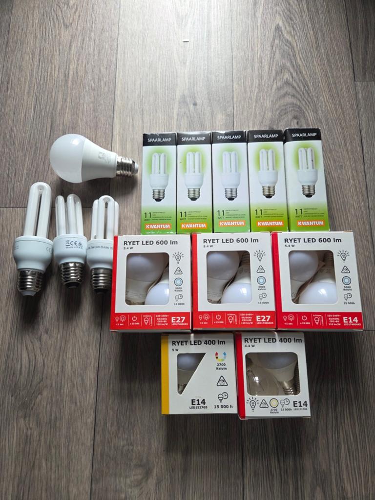 LED lampen 19 stuks E27 E14, Led-lamp, Minder dan 30 watt, Soft of Flame, Nieuw