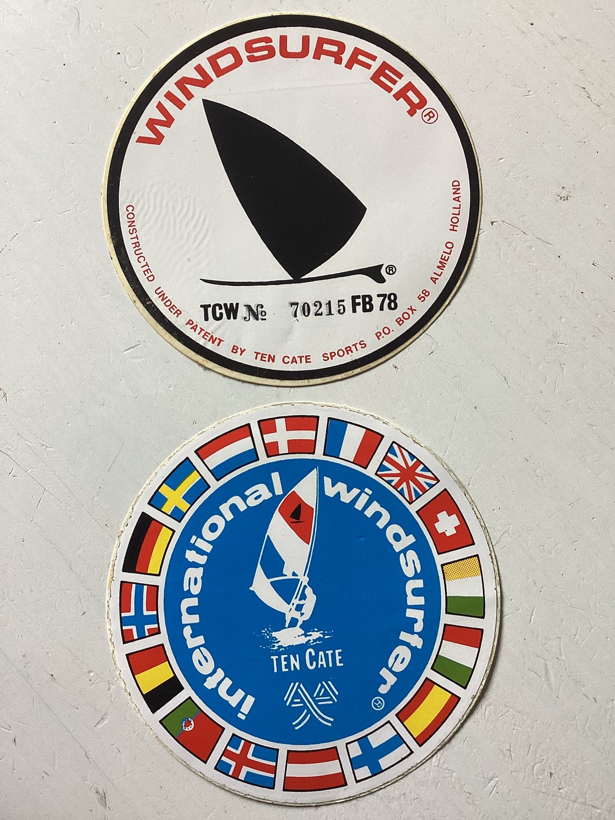 2 stickers Ten Cate Windsurfer, Verzenden, Zo goed als nieuw, Merk