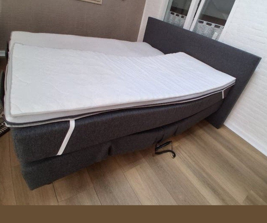2persoons elektrische boxsprings.  Breedte 2m lengte 1.80m, Ophalen, Eenpersoons, Blauw, 190 cm of minder
